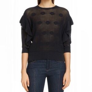 Chloé Women's Ruffled Floral Knit Sweater sz medium like new